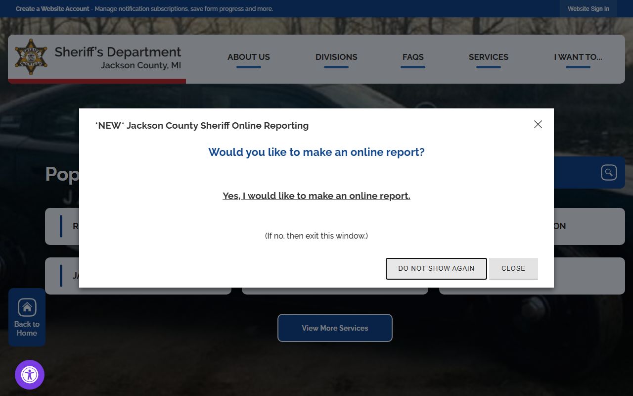 Jackson County arrest records and Sheriff's Office