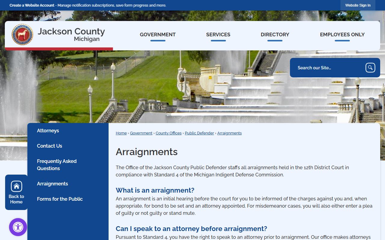 Jackson County arrest records and District Court arraignment