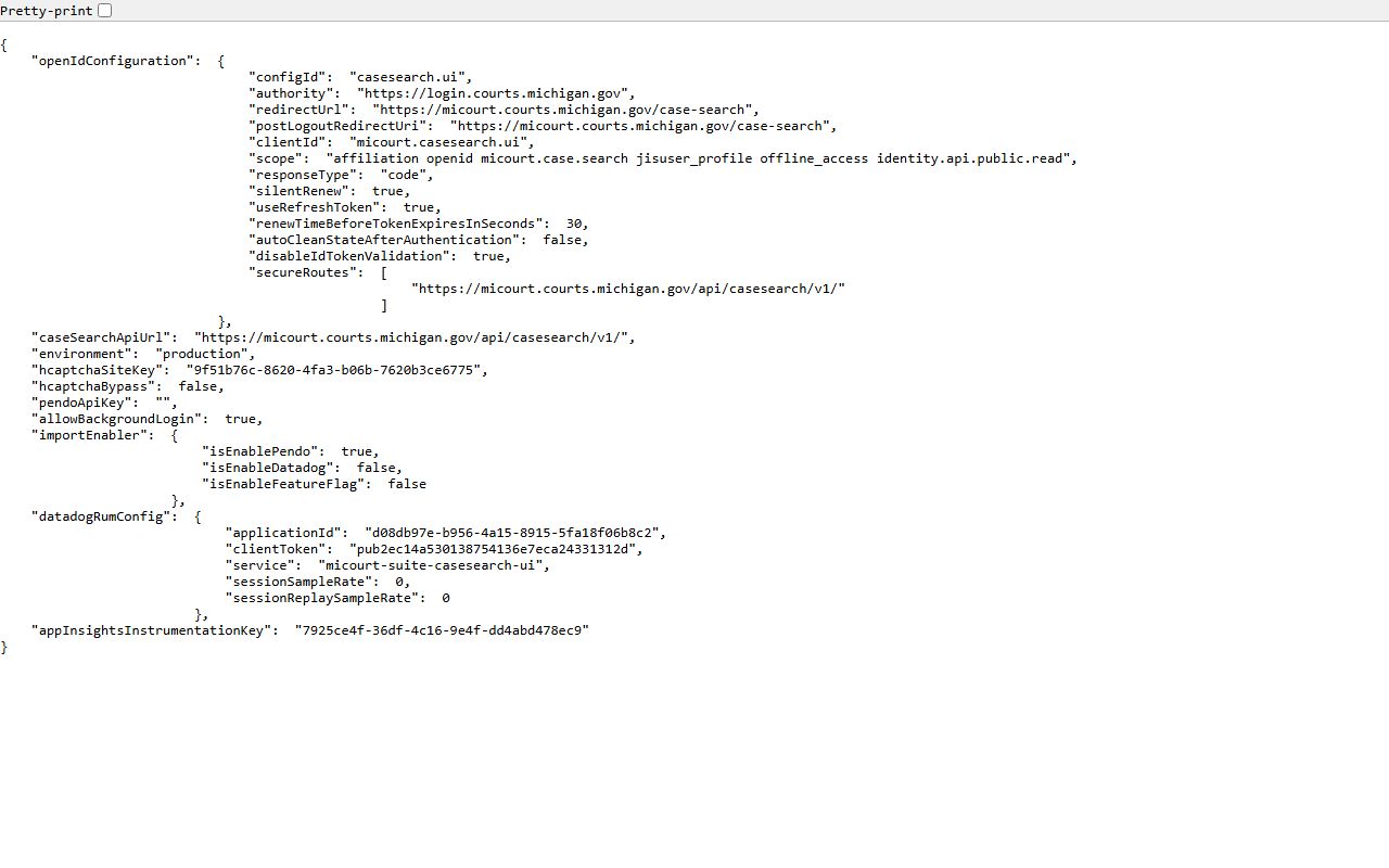 MiCOURT application configuration behind Jackson County court dockets and case routing