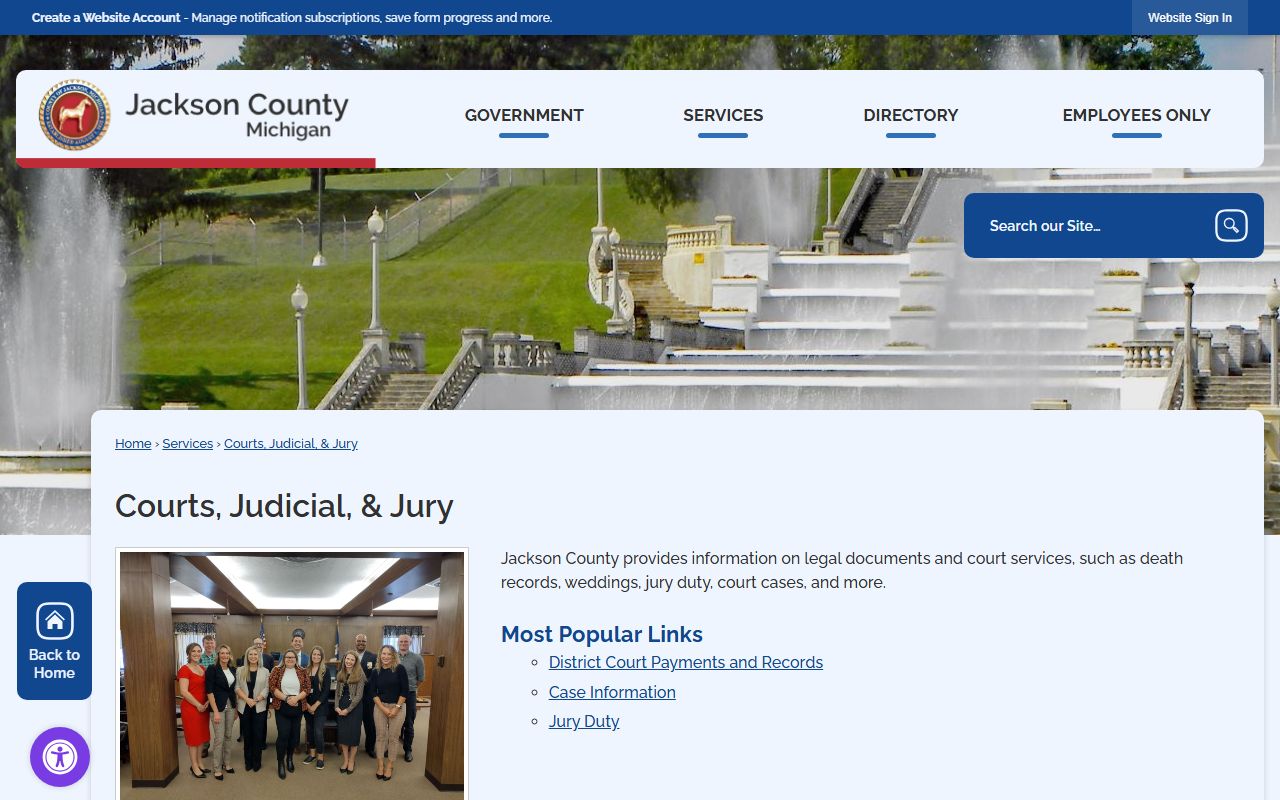 Jackson County criminal court records and judicial services