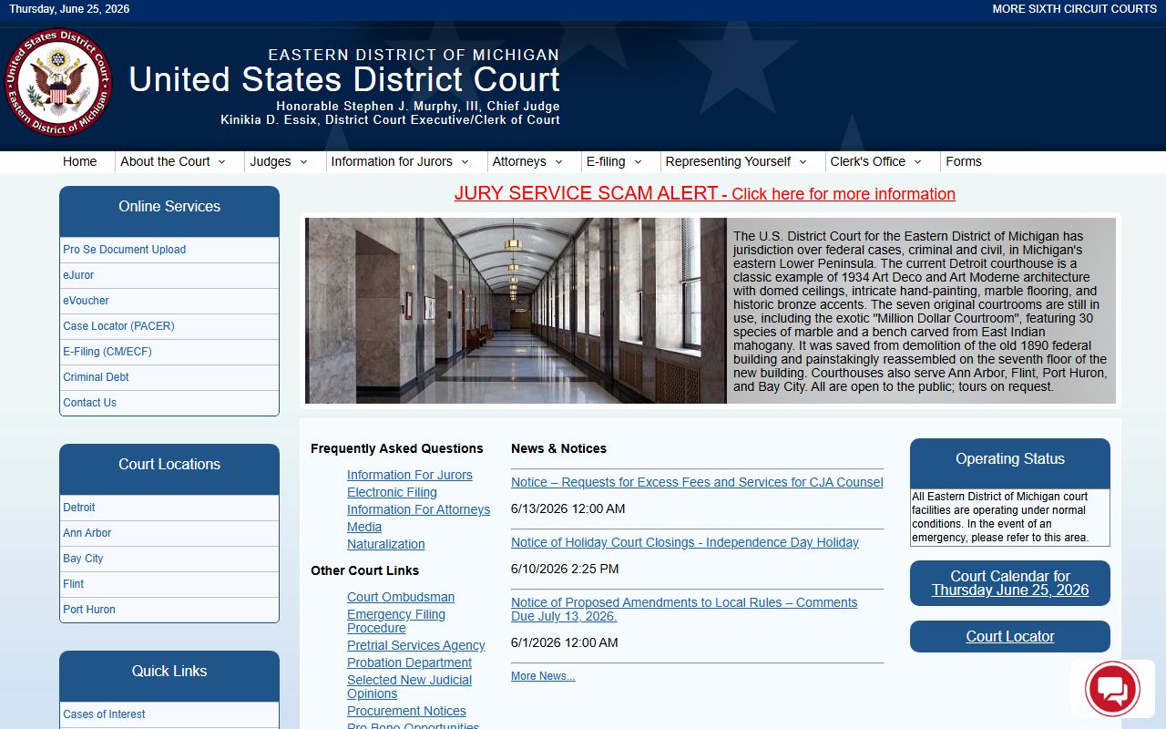 Jackson County criminal court records and federal court venue